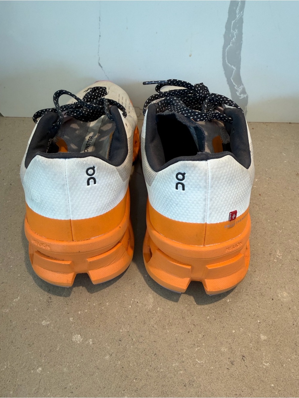 On Running Cloudmonster Women’s 8 White Orange Purple CloudTec Running Shoes - Picture 6 of 8